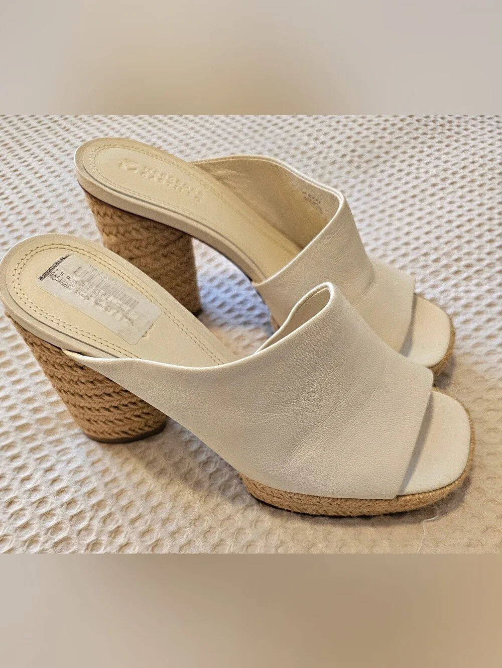 ✨ Mercedes Castillo Rocio Ivory Leather Platform Mule Sandals NWT Size 7.5✨